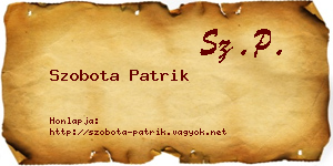 Szobota Patrik névjegykártya