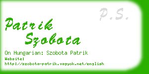 patrik szobota business card